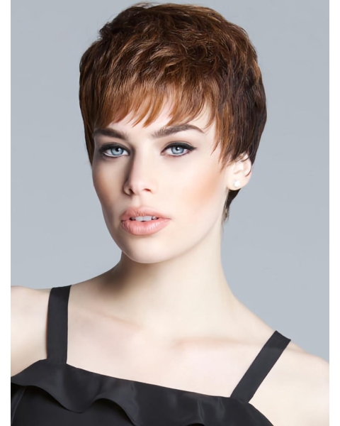 Monofilament Trendy Boycuts Straight Short Wigs