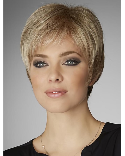 Perfect Cropped Straight Blonde Boycuts Popular Wigs