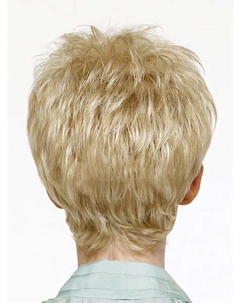 Comfortable Blonde Straight Cropped Synthetic Wigs