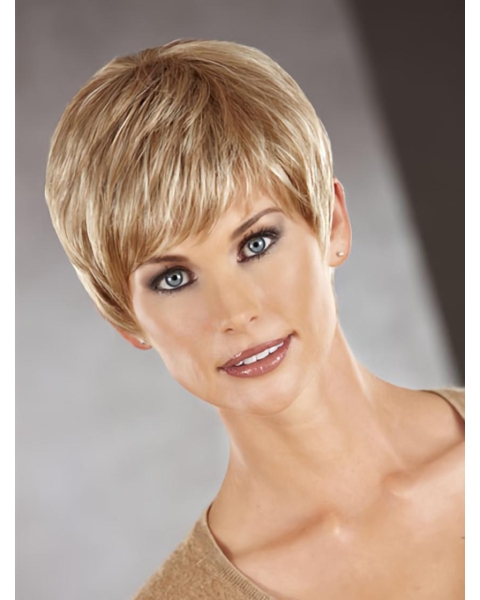 Style Auburn Straight Cropped Synthetic Wigs