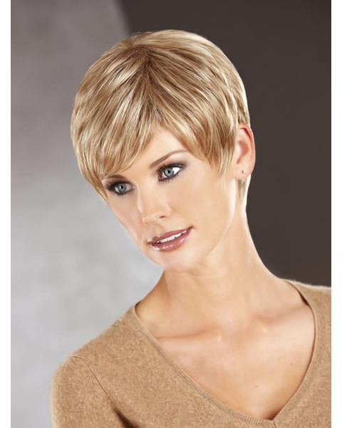 Style Auburn Straight Cropped Synthetic Wigs