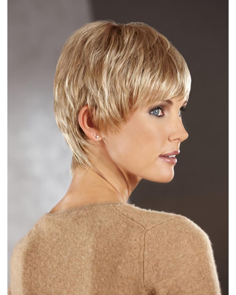 Style Auburn Straight Cropped Synthetic Wigs