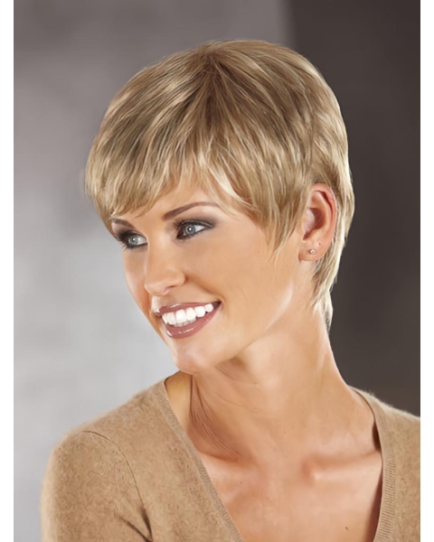 Style Auburn Straight Cropped Synthetic Wigs