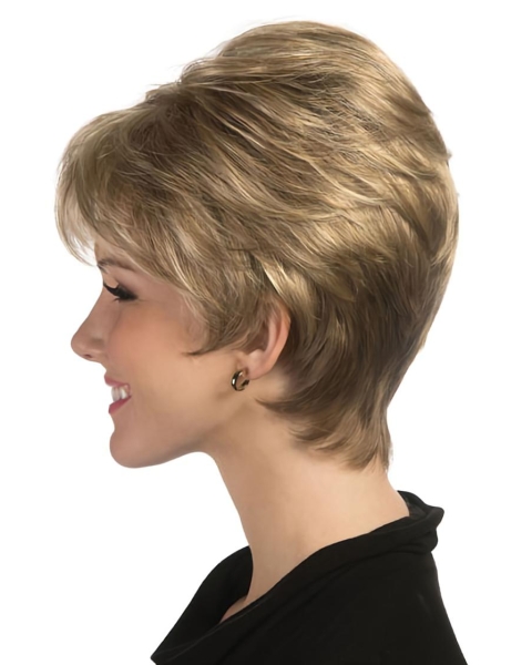 Blonde Straight Synthetic Unique Short Wigs