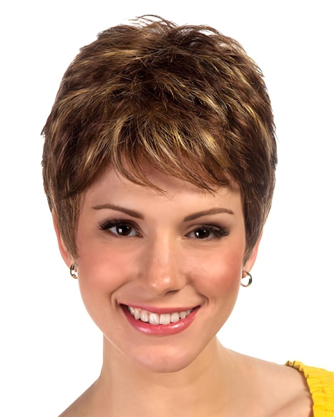 Brown Perfect Boycuts Straight Short Wigs