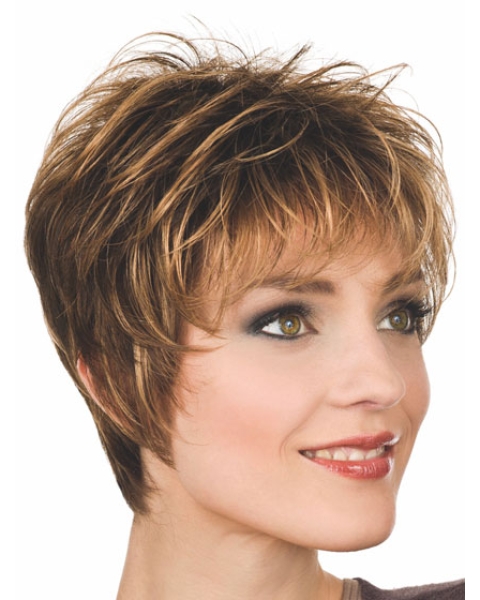 Fashionable Auburn Boycuts Straight Short Wigs