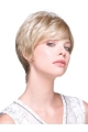 Blonde Monofilament Synthetic Mature Short Wigs