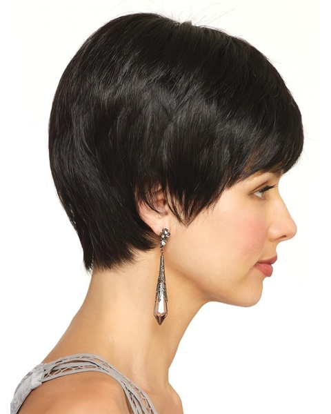 Black Straight Remy Human Hair Preferential Short Wigs