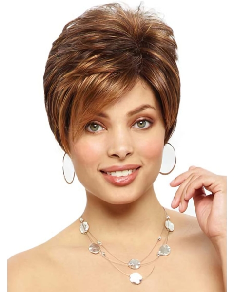 Monofilament Popular Boycuts Straight Short Wigs