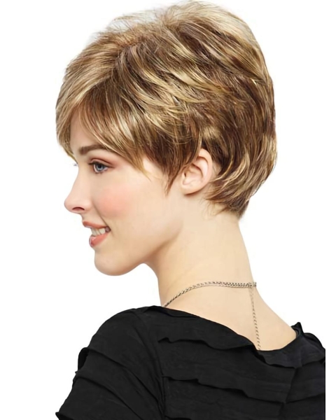 Monofilament Popular Boycuts Straight Short Wigs