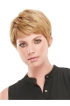 Fashionable Blonde Straight Cropped Synthetic Wigs