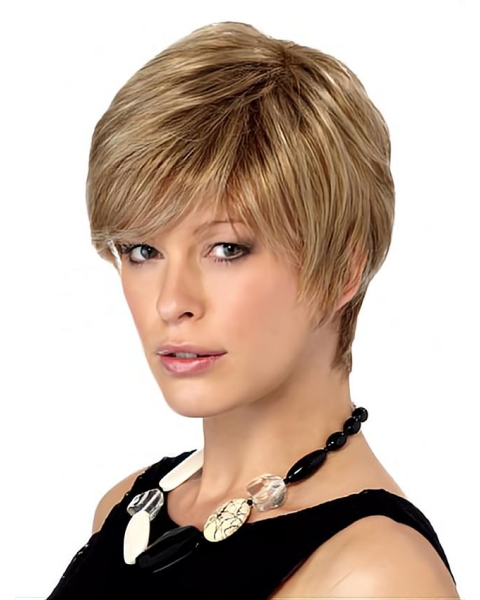 Blonde Ideal Boycuts Straight Short Wigs