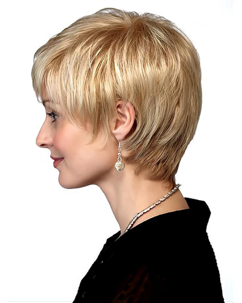 Blonde Ideal Boycuts Straight Short Wigs