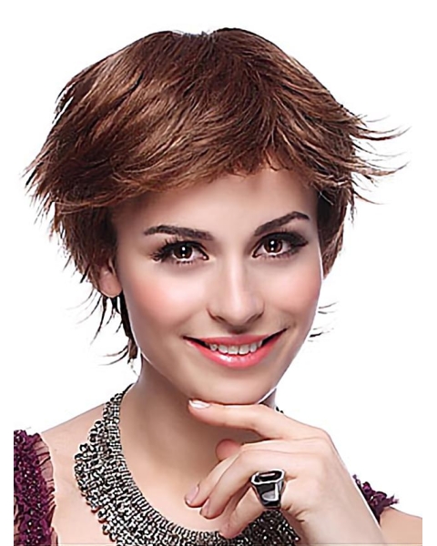 Fabulous Auburn Layered Straight Short Wigs