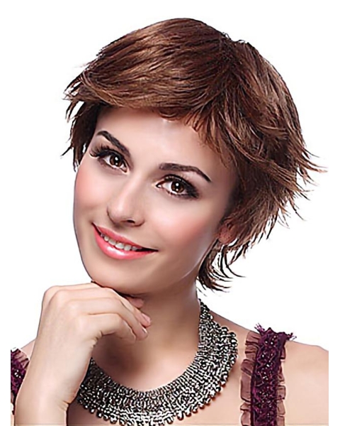 Fabulous Auburn Layered Straight Short Wigs