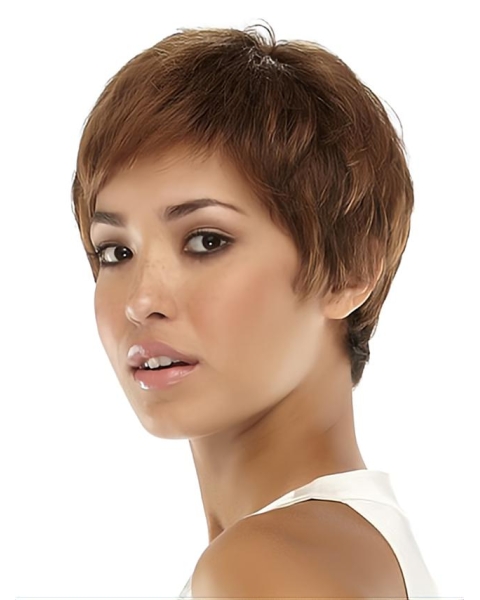 Best Brown Straight Cropped Synthetic Wigs