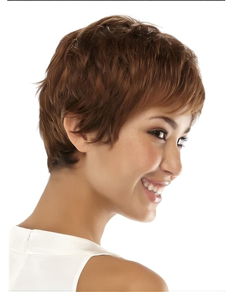 Best Brown Straight Cropped Synthetic Wigs