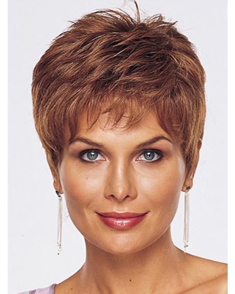 Straight Cropped Capless Wigs For Cancer