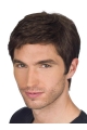 Brown Straight Remy Human Hair No-fuss Men Wigs