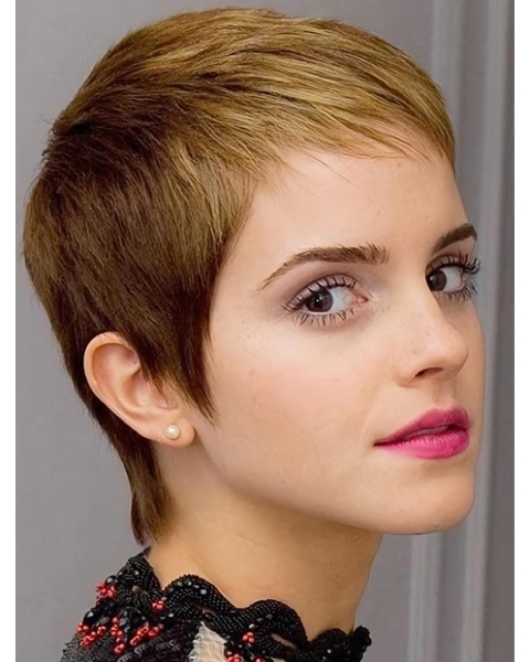 Synthetic Cropped Lace Front 6" Emma Watson Wigs