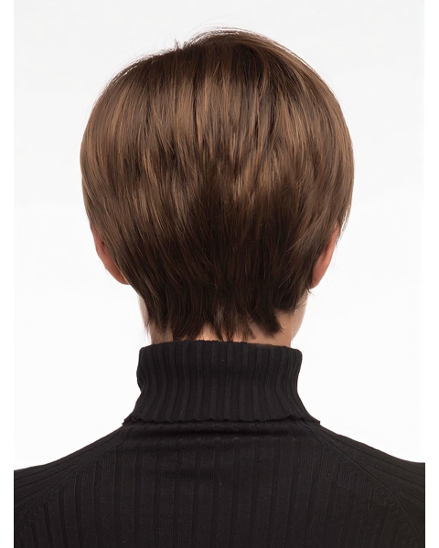 Monofilament Top Boycuts Straight Short Wigs