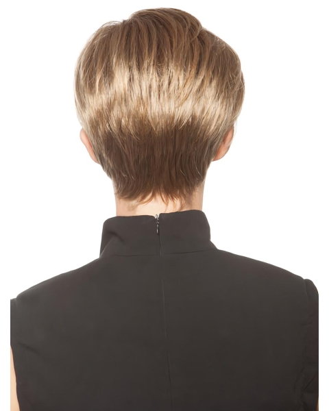 Monofilament Top Boycuts Straight Short Wigs