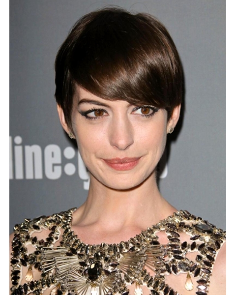 Flexibility Lace Front Straight Cropped Anne Hathaway Wigs