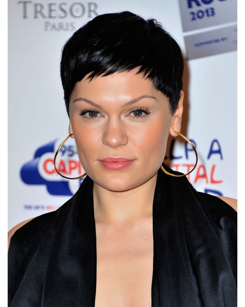 Fashionable Black Straight Cropped Jessie J Wigs