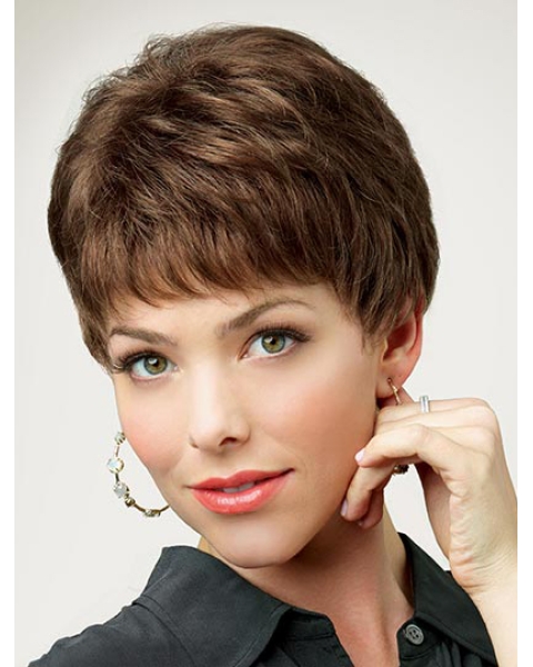 Monofilament Suitable Boycuts Straight Short Wigs