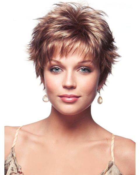 Top Blonde Straight Cropped Synthetic Wigs