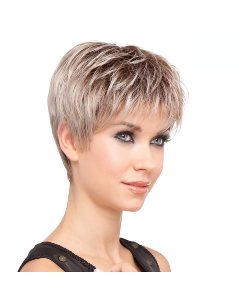 Synthetic Blonde Lace Front Faddish Short Wigs