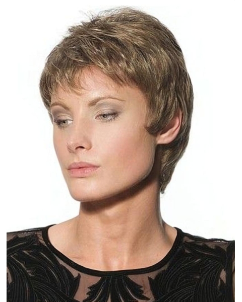 Traditiona Lace Front Straight Cropped Glueless Lace Wigs