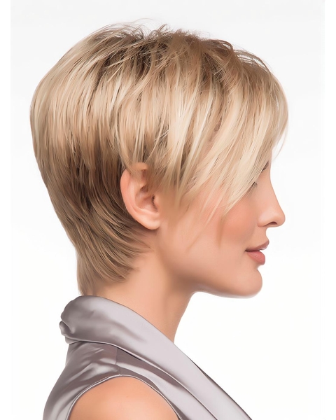 Synthetic Blonde Monofilament Graceful Short Wigs