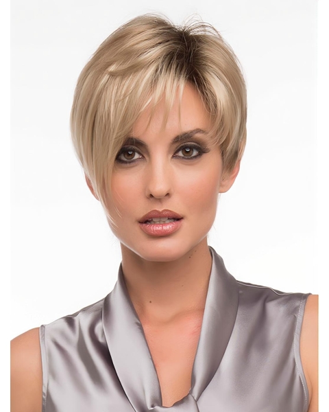 Synthetic Blonde Monofilament Graceful Short Wigs