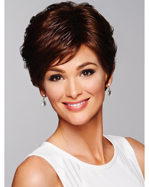 Capless 6" Wavy Auburn Amazing Short Wigs