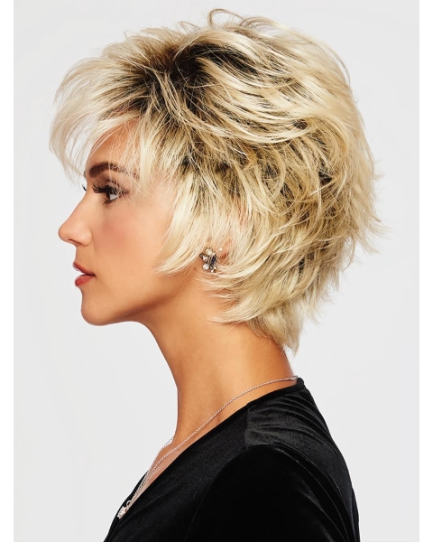 5" Cropped Wavy Blonde Boycuts Great Synthetic Wigs