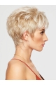 4" Cropped Wavy Blonde Boycuts High Quality Synthetic Wigs