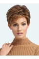 Cropped Exquisite Brown Synthetic Boycuts Lace Front Wigs