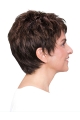 Cropped 6" 100% Hand-tied Brown Synthetic Boycuts Elderly Women Wigs On