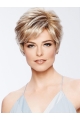 Cropped Boycuts Blonde Wavy Synthetic Wigs