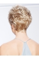 Cropped Boycuts Blonde Wavy Synthetic Wigs