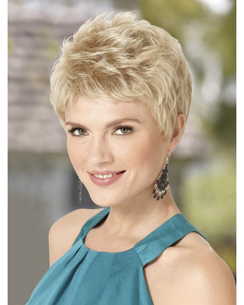 Blonde Wavy Synthetic Incredible Short Wigs