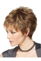 Brown Stylish Boycuts Wavy Short Wigs