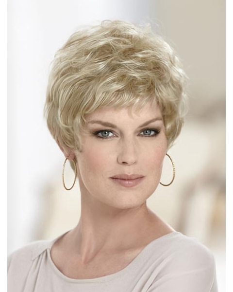 Blonde Wavy Synthetic Great Short Wigs