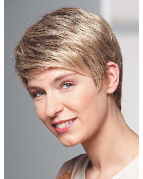 Perfect Blonde Cropped Wavy Boycuts Beautiful Wigs