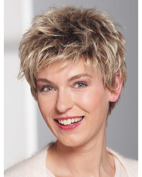 Perfect Blonde Cropped Wavy Boycuts Beautiful Wigs