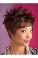 Fabulous Brown Wavy Cropped African American Wigs