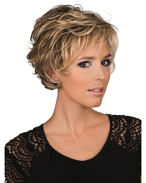 Lace Front Incredible Layered Wavy Short Wigs