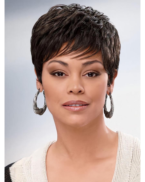 Fashion Brown Wavy Cropped African American Wigs