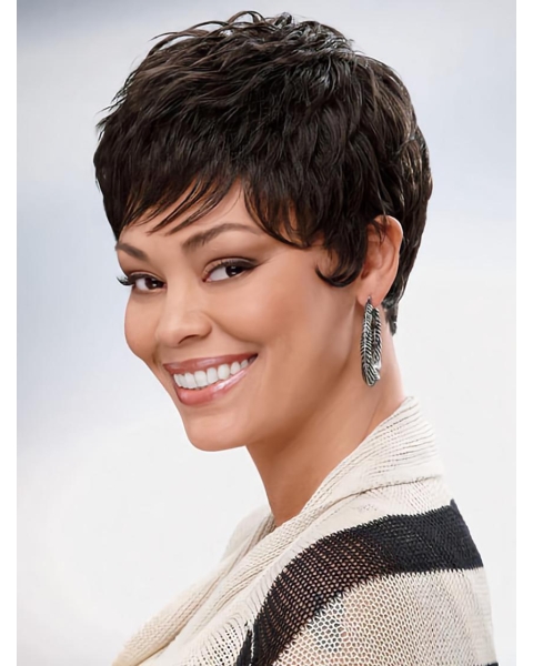 Fashion Brown Wavy Cropped African American Wigs